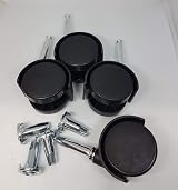 Just Accessories Twin Nylon Wheel Castors 40mm 25Kg Socket Grip 4 Pack view 5