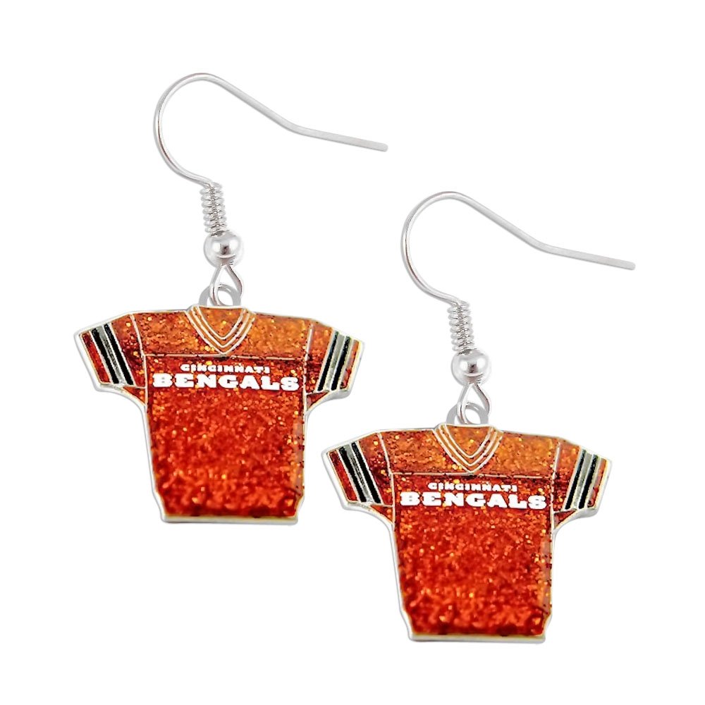 aminco NFL Womens NFL Sports Team Jersey Dangle Glitter Earring Set