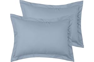 Mellanni Pillow Shams Set - 2 PC Iconic Collection Decorative Pillow Covers - Soft, Cooling, Wrinkle, Fade, Stain Resistant - Luxury Bed Accessories (King 20" x 36", Blue Hydrangea)
