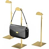 Purse Display Stand Adjustable Height Gold Purse Rack for Handbags Necklaces Scarves Hats & Headphones 14" - 24" Purse Hanger Shelf for Retail Display
