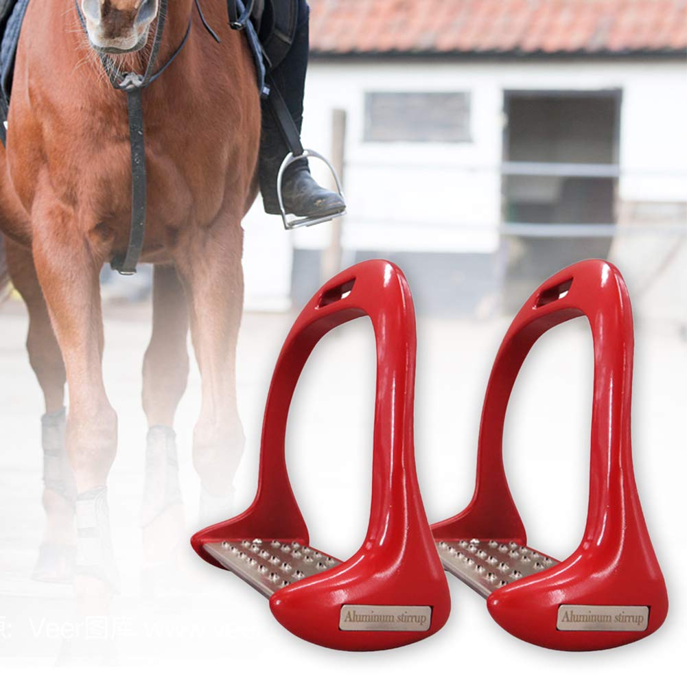beiyoule Horse Stirrups, 1 Pair Aluminum Flexible Safety Stirrups, Non-Slip Thickened Horse Riding Stirrups for Professional Horsemen
