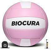 BIOCURA PU Leather, Waterproof Indoor Outdoor Volleyball for Beach Backyard Pool Game Gym Training (Official Size 5),Soft Touch Volleyball for Girls/Youth/Adult,with Pump