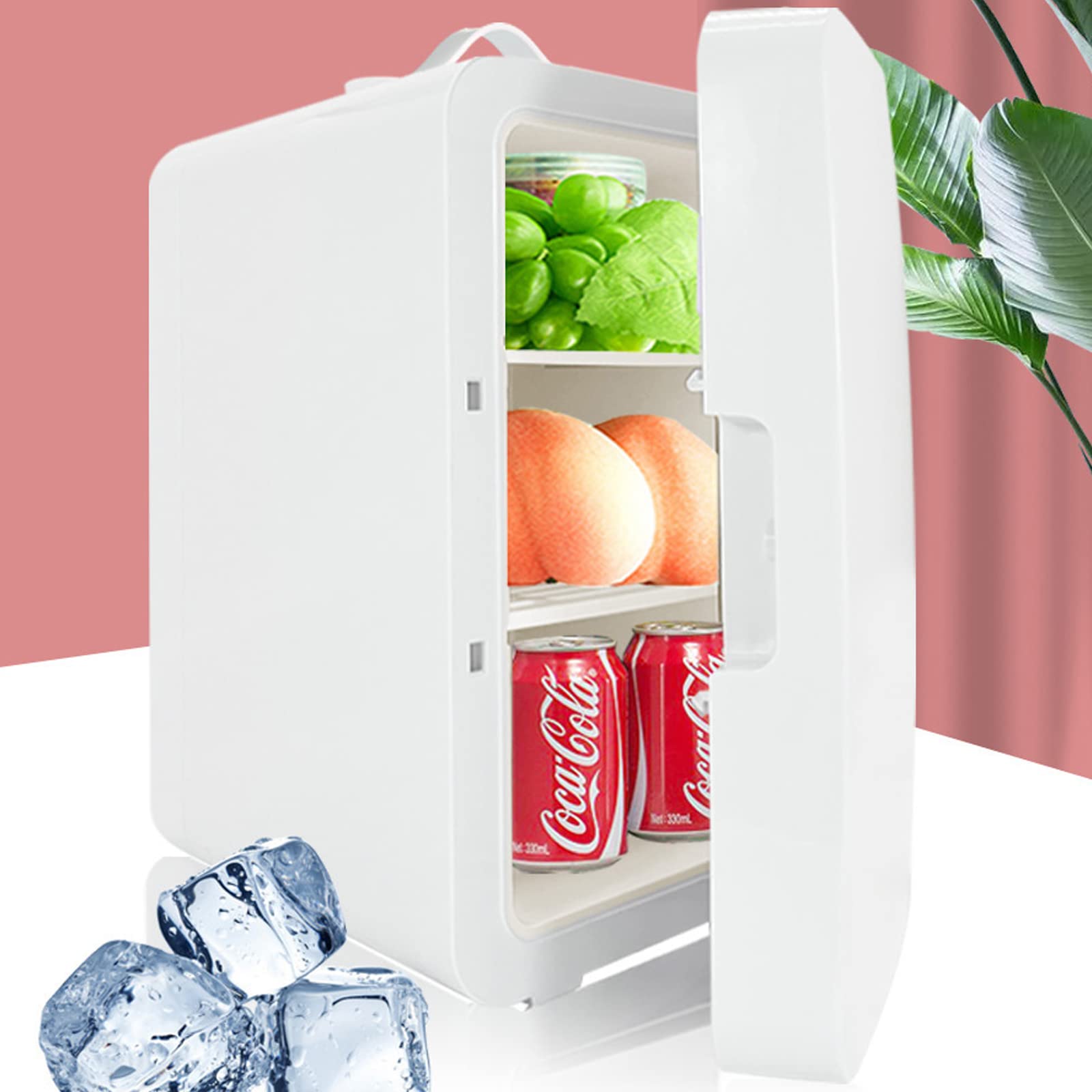 ROCILA Mini Refrigerator, Compact Portable 6L Hot & Cold Dual Control, Pink