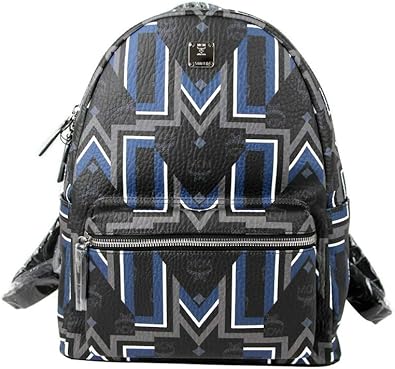 blue and black mcm backpack