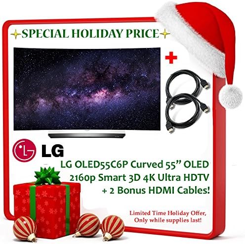 Black Friday Deal Brand New! LG OLED55C6P Curved 55" OLED 2160p Smart 3D 4K Ultra HD TV w/ High Dynamic Range - Silver + 2 Bonus HDMI Cables!