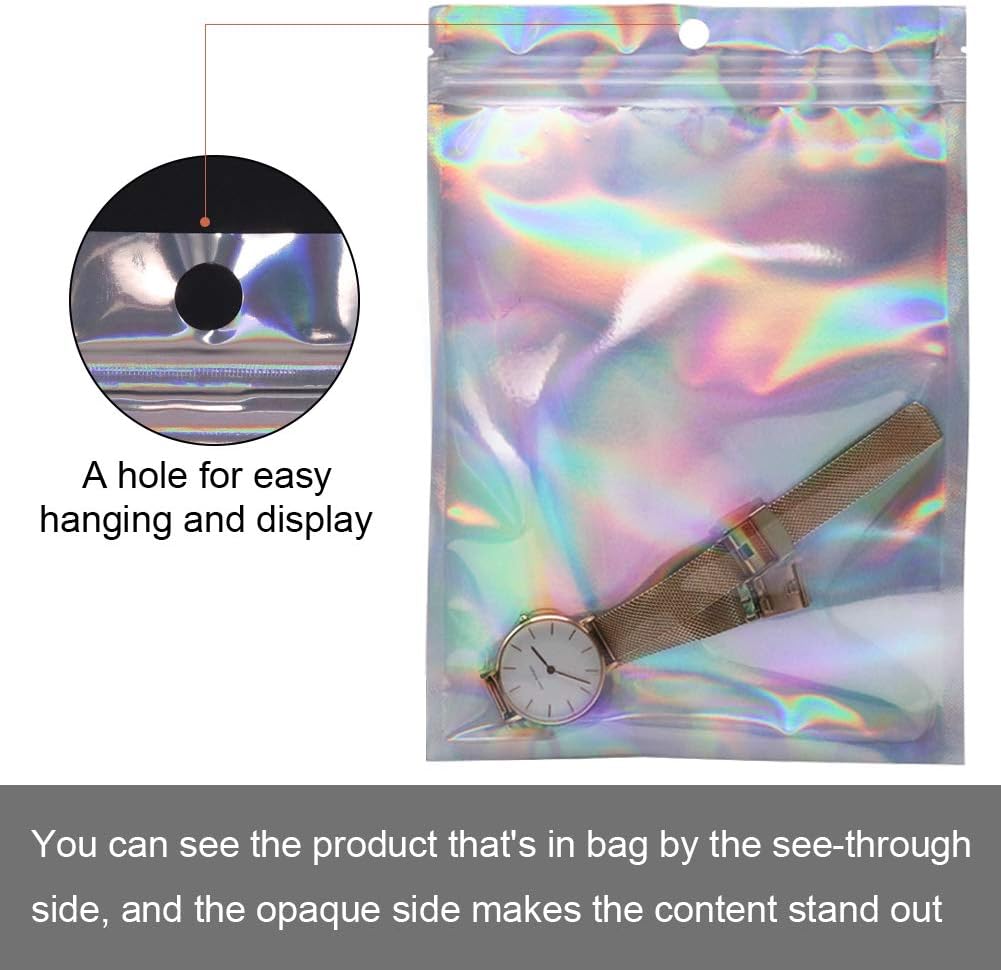 100pcs Holographic Foil Bags Sealable ZipLock 14 x 19.8 cm - Image 5