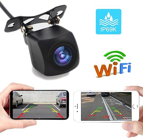 Amazon Polarlander 12v Wifi逆転カメラダッシュカムスターナイトビジョンカーリアビューカメラiphoneとandroid用のミニボディウォータープルーフタコグラフ バックカメラ本体 車 バイク