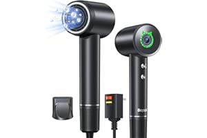 Bopcal Hair Dryer, High-Speed Negative Ionic Blow Dryer for Fast Drying,110000 RPM Hairdryer with Thermo-Control and Magnetic Nozzle for Travel Home and Gift(1500W)