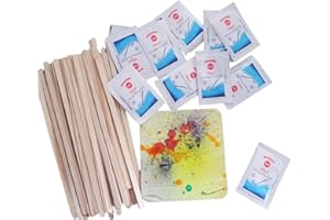 Granulated White Sugar 200 Packets - Sachet Per Pack, Bundled with 200 Wooden stick 7" / coffee stir Sticks + Original Abstra