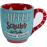 Glory Haus Scrubs and Gloves Mug Doctor & Nurse Appreciation Ceramic Coffee Mug - Handpainted 16oz Mugs for Hot Chocolate, Tea, Coffee, Perfect Cup Gift for Christmas, Graduation, Appreciation