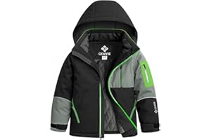 GEMYSE Boys Winter Coat Waterproof Windproof Boys Ski Snow Jacket with Hood Warm Kids Winter Jacket