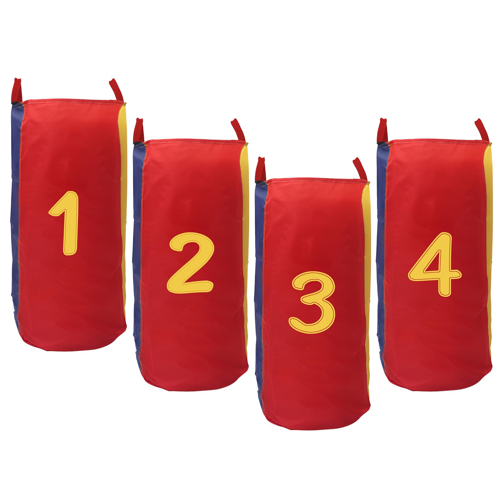 4 Pcs Potato Sack Race Bags,Colorful Jumping Bag,Sports Day Kit for Adults Children,Outdoor Lawn Games Jumping Race Bag for Family Activities Backyard Picnic Kids Birthday Party(M,with Number Pattern)