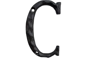 YICC House Letter, 5 Inch High Cast Iron Home Address Letter, Perfect Matching the 5.5 Inch Cast Iron House Numbers (C)