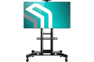 ONKRON Mobile TV Stand for 40-70 Inch TV up to 100 lbs - Height Adjustable TV Stand Movable max 600x400 VESA TV Stand Portable - TV Roller Stand/Mobile TV Cart Rolling TV Stand with Wheels Black