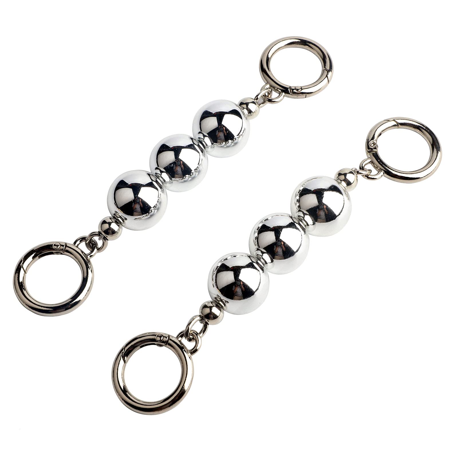 BEAULEGAN Handbag Chain Strap Bead Extenders for Purse Shoulder Crossbody Bag 2 PCS (Silver)