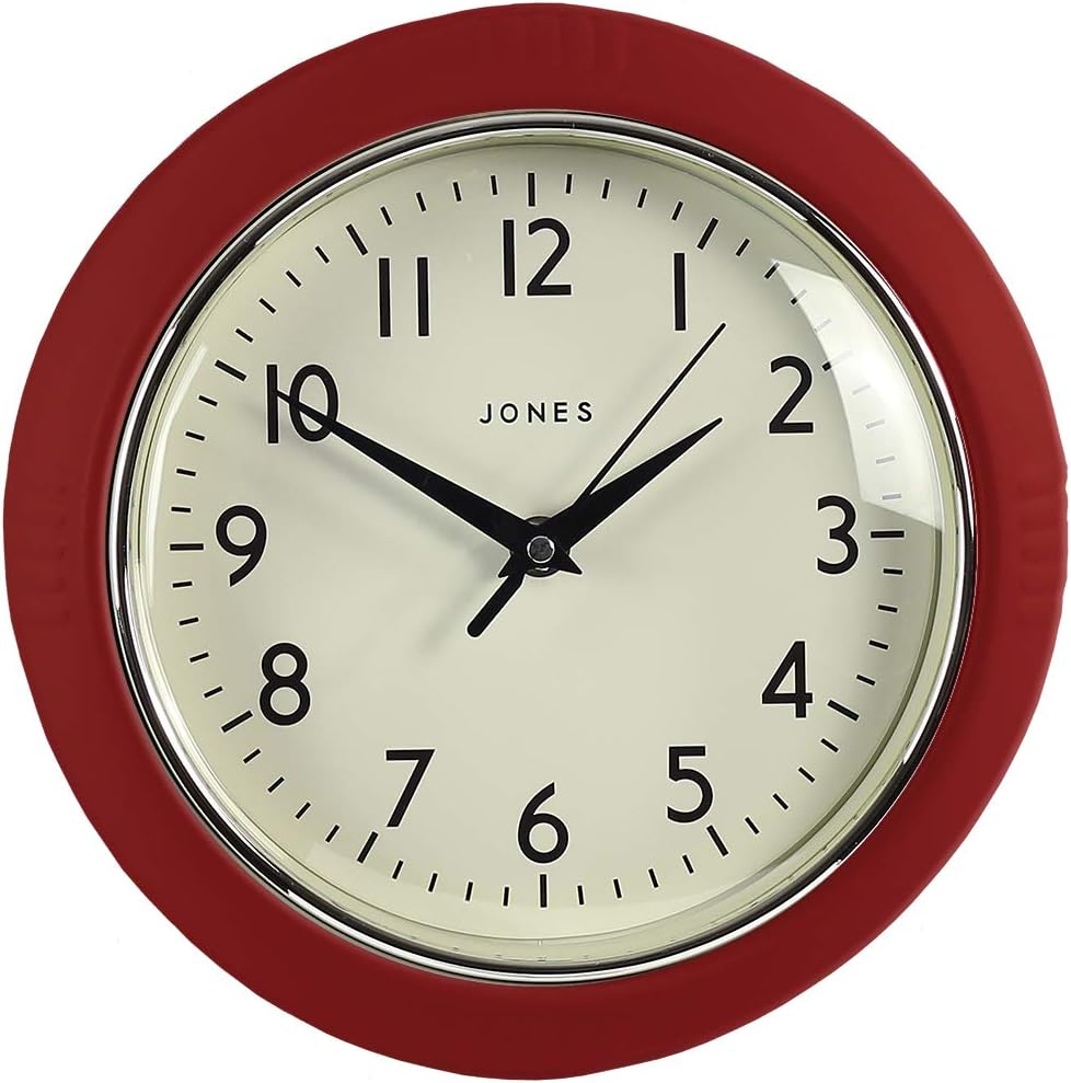 Jones Clocks® Retro Wall Clock Perfect for Kitchen Home Bedroom Office