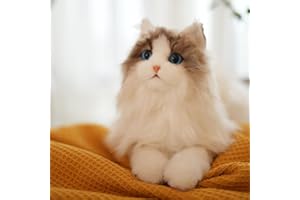 Chongker Stuffed Animals Handmade Realistic Plush Toy Companion Pet Gifts for Women Birthday Anniversary Cat Lover