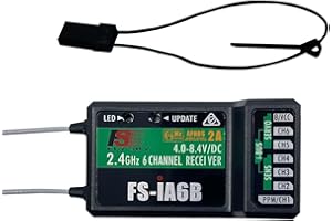 Alaohu FS-iA6B Receiver 6 Channels 2.4GHz Support PWM PPM i.Bus for FS-i6 FS-i6S FS-i6X RC Transmitter Radio Remote Control，Compatible with Flysky AFHDS2A TX Black