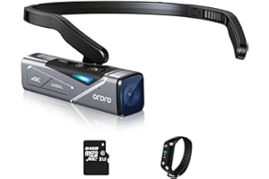 ORDRO EP7 4K 60FPS Camcorder Head-Mounted Video Camera, Wi-Fi APP Control, 2-Axis Gimbal Stabilizer with Remote Control,64GB Memory Card