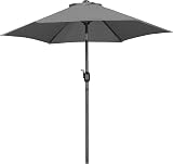 Yaheetech Garden Parasol Umbrella 2.3M with Crank Tilt 6 Metal Ribs Grey