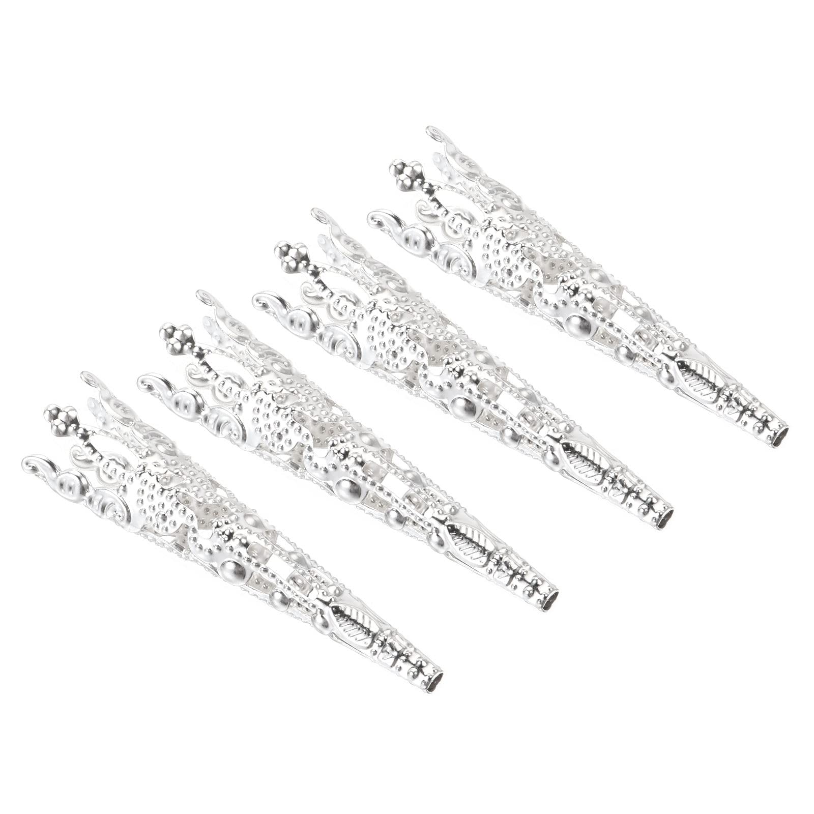 M METERXITY 4 Pack Corsage Decorative Holder - Alloy Brooch Pin Vase, Apply to Weddings Corsage/Parties/DIY Flowers (1.65 Inches, Silver Tone)