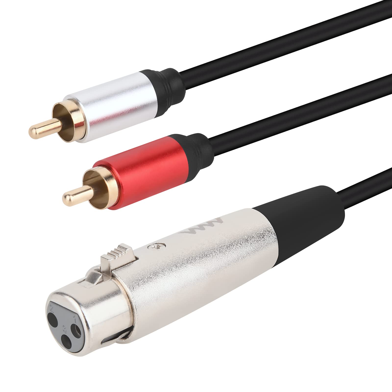 innov8 XLR Female to Dual Phono RCA Male Plug Y Splitter Cable for Speaker Condenser Mic Mixer AMP - 1 XLR to 2 RCA 1m