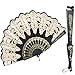 Mimgo Store Lace Flowers Design Black Spanish Style Dance Wedding Party Lace Silk Folding Hand Held Flower Fan