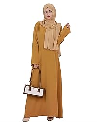 Zofocy Solid Color Women Abaya Modest Muslim Prayer