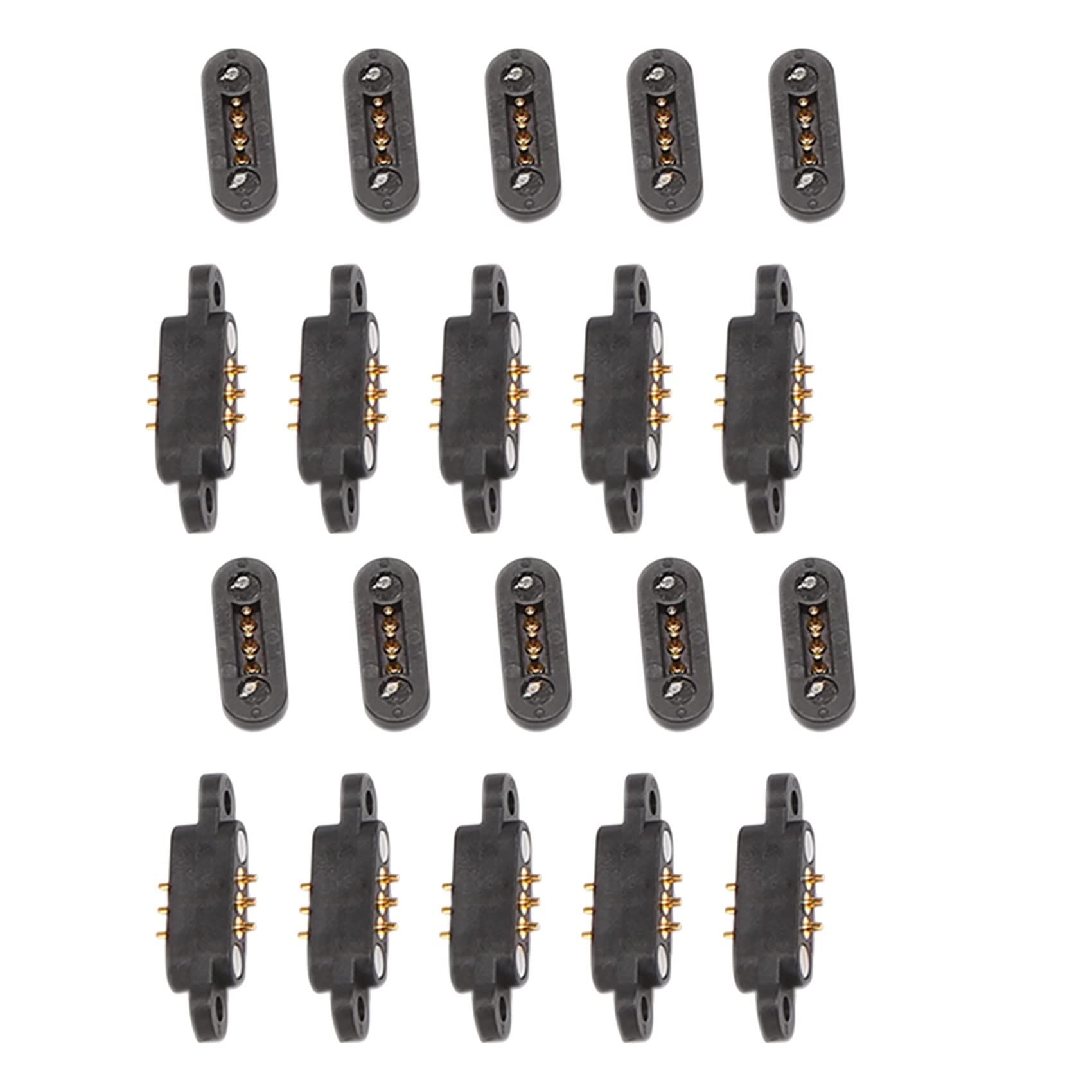 Fowecry 10 Pairs Pogo Pin Connector Magnetic Pogo Pin Connector 3 Positions Magnets Pitch 2.3MM Through Holes Male Female Probe