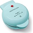 Nostalgia MyMini Personal Electric Waffle Maker, 5-Inch Cooking Surface, Waffle Iron for Hash Browns, French Toast, Grilled Cheese, Quesadilla, Brownies, Cookies, Aqua