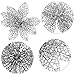 SATINIOR 20 Pieces Glitter Christmas Tree Ornaments Artificial Wedding Christmas Poinsettia Flowers for Festival Decoration (Silver)