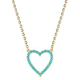Valloey Rover Turquoise Necklaces for Women-Charm Gold Pendant Necklace 14K Gold Plated Dainty Statement Pendant Necklaces Turquoise Jewelry Gifts for Women
