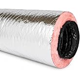 HVAC Insulated Flex Duct R8, 4-Inch Diameter x 25-Feet, Ventilation Hose for Heating, Cooling, AC, and HVAC Systems