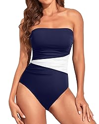 Holipick Women Navy Blue and White One Piece