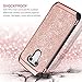 BENTOBEN Compatible with LG G6 Case, Luxury Glitter Sparkly Bling Slim 2 in 1 Hybrid Hard PC Cover Flexible TPU Laminated Shiny Faux Leather Chrome Shockproof Protective Case for LG G6(2017),Rose Gold