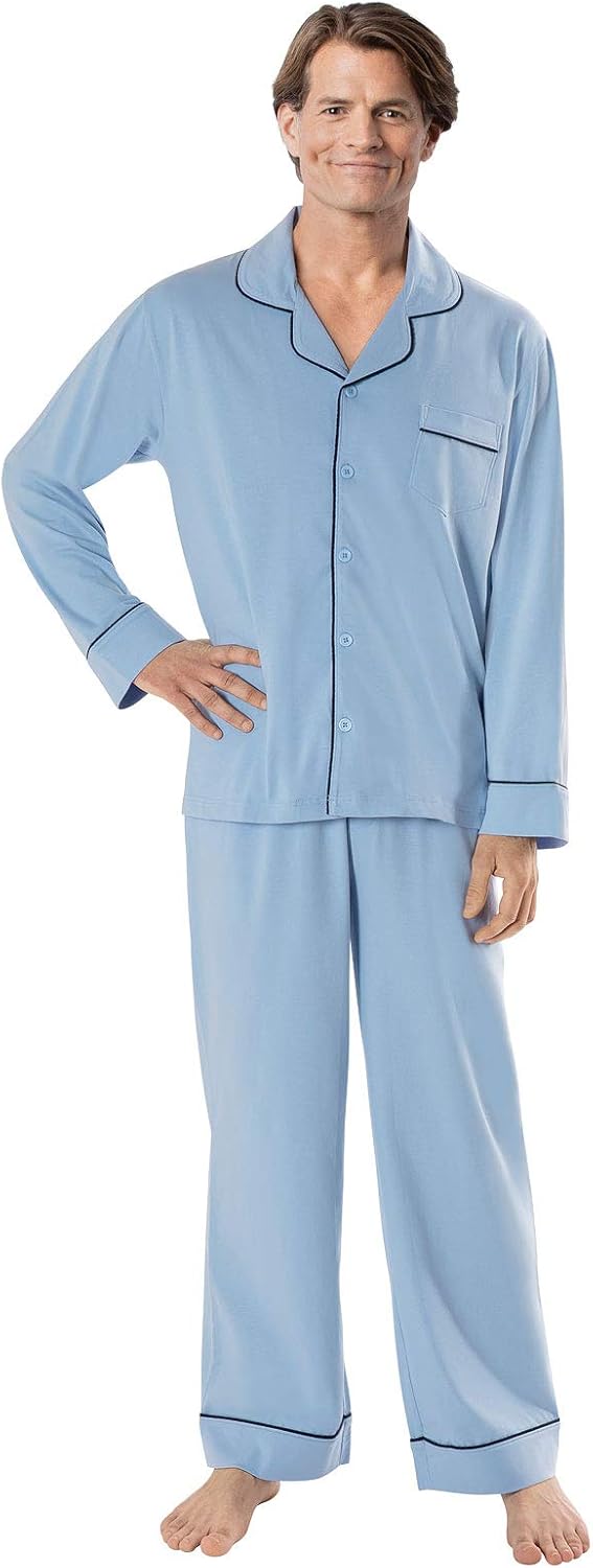 PajamaGram Classic Mens Pajamas Cotton - Men Pajamas Set at  Men’s Clothing store