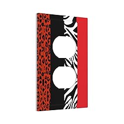 Red Black Modern Geometric Cheetah Zebra Leopard
