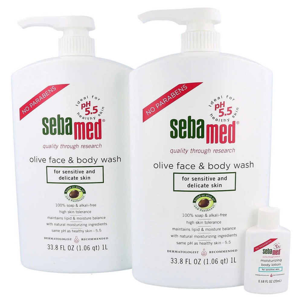 sebamed soap free face & body wash and travel size wash