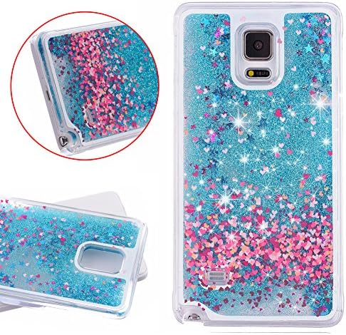 Galaxy Note 4 Case,Galaxy Note4 Liquid Case,3D Bling Glitter Sparkle Stars Hard Plastic Back Case Cover for Samsung Galaxy Note 4(Blue love)