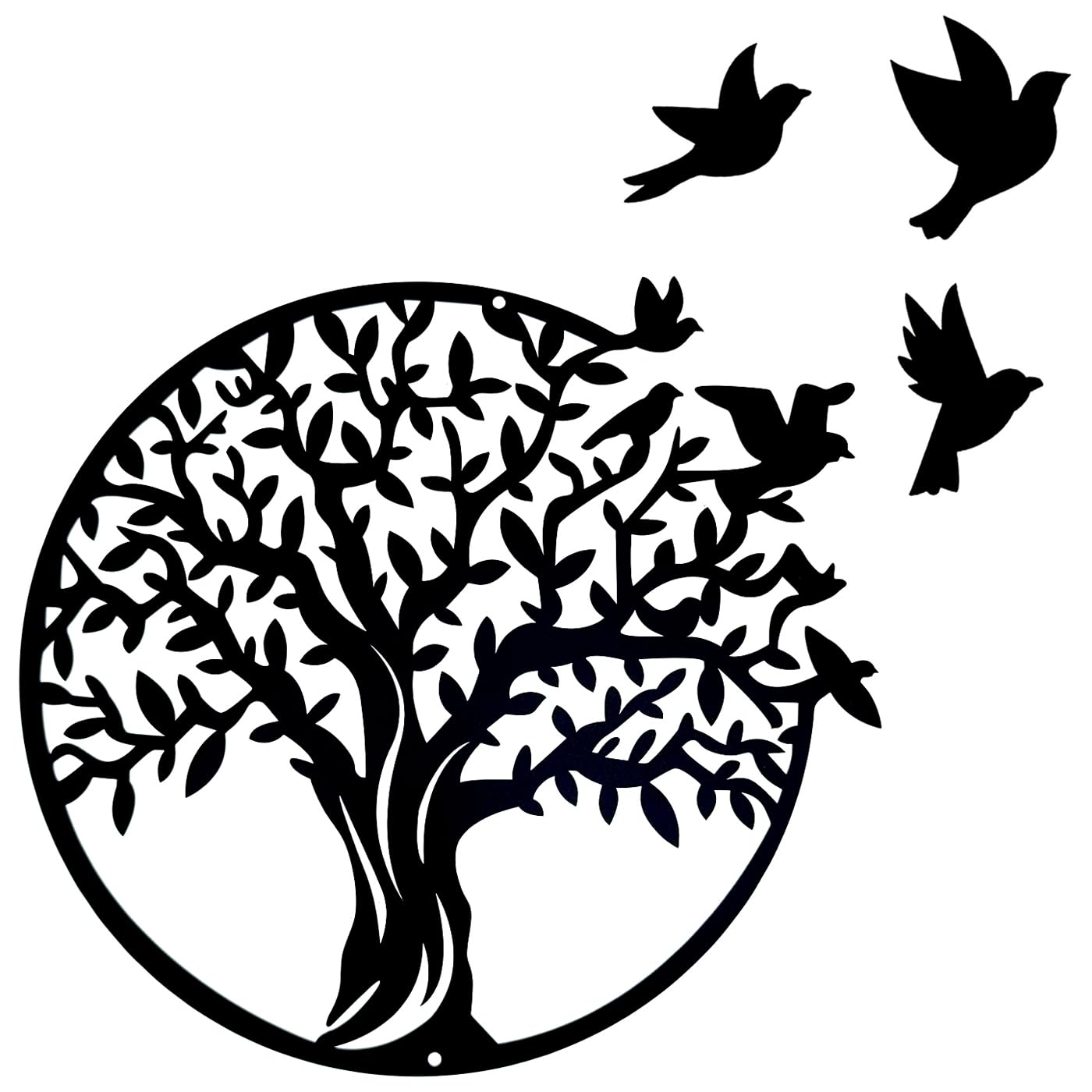 Pduoduo Tree Life Metal Wall Art,Tree of Life Metal Wall Hanging Decor, for Gift Present Indoor Outdoor Garden Home Bedroom Living Room Decorations(19.2inch)