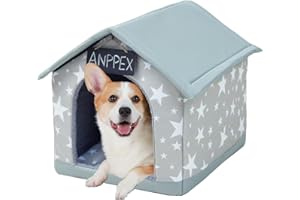 ANPPEX Medium Dog House Indoor,XL Size Indoor Dog House for Medium and Large Dogs,Covered Dog Bed with Cushion,Grey