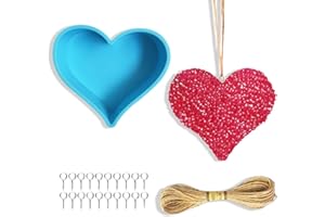 Heart Car Freshie Mold, Rifanda Car Freshie Silicone Mold for Aroma Beads, Car Freshies, Soap Candle Wax Clay Plaster Mold for DIY Epoxy Resin Craft, Home Decoration