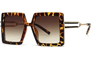 AIEYEZO Oversized Sunglasses for Women Square Fashion Big Large Frame Sun Glasses UV400 Protection