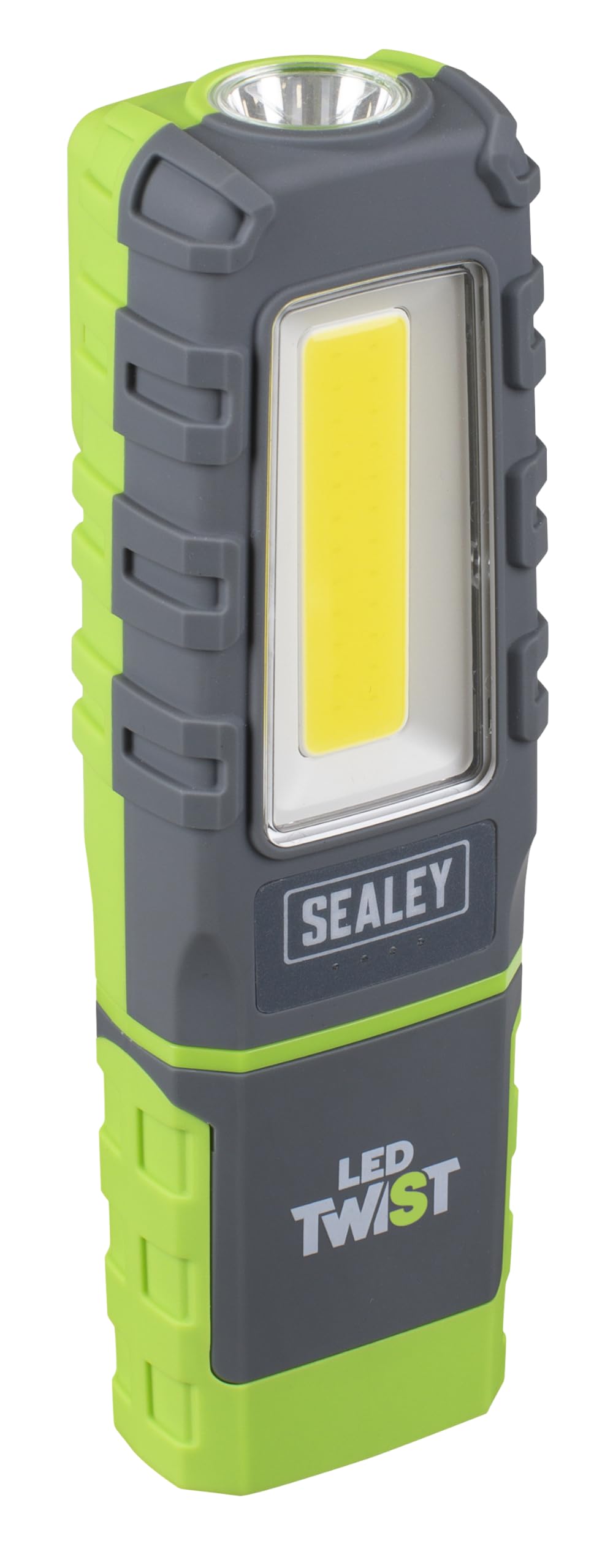 Sealey LED Twist Rechargeable Inspection Light, 5W COB & 1W SMD, 600lm, with 180° Magnetic Stand - LED601G, Grey/Green