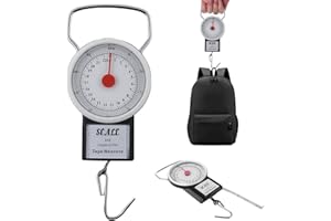 KUYYFDS Luggage Scales, Manual Luggage Scale 22kg Portable Travel Scales for Luggage Weight Scale with 1m Tape and Adjustable Scale Hanging Suitcase Scales for Package Weighing