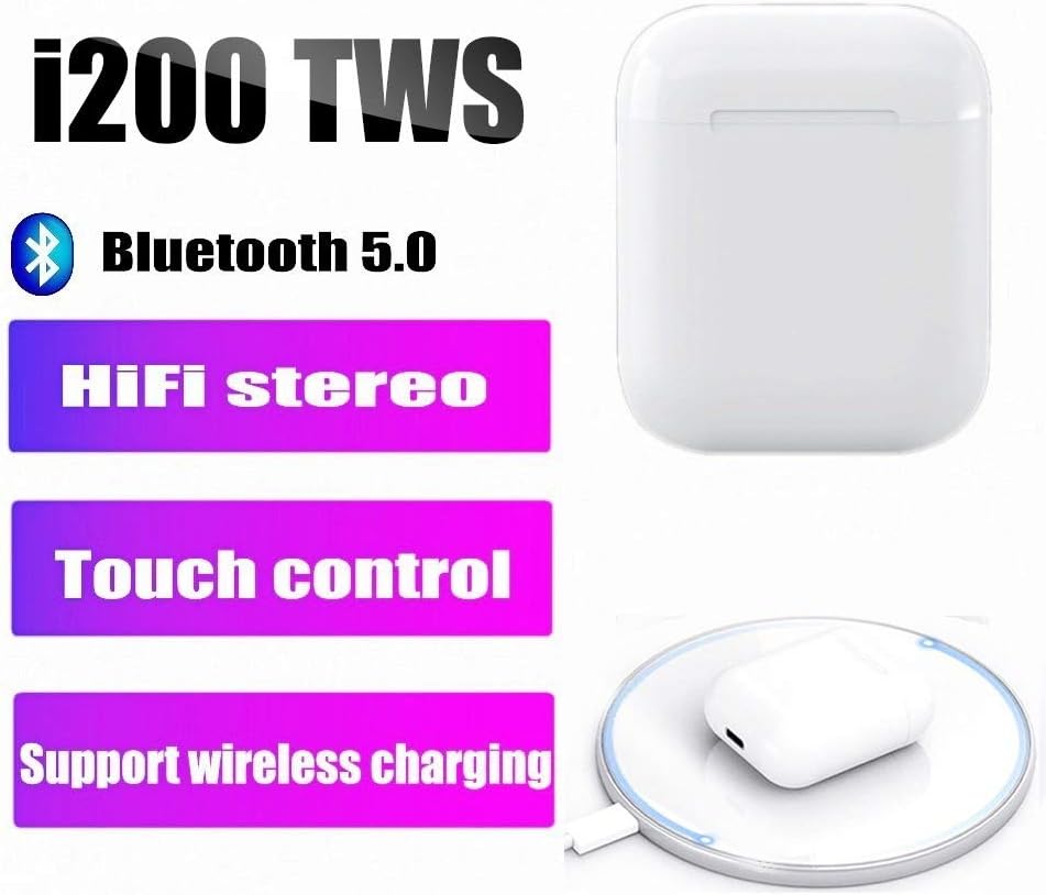 i200 tws Bluetooth 5.0 Earphone Headset Earbuds Wireless Charging Bass PK i12 i 200 i800 i500 i1000 TWS