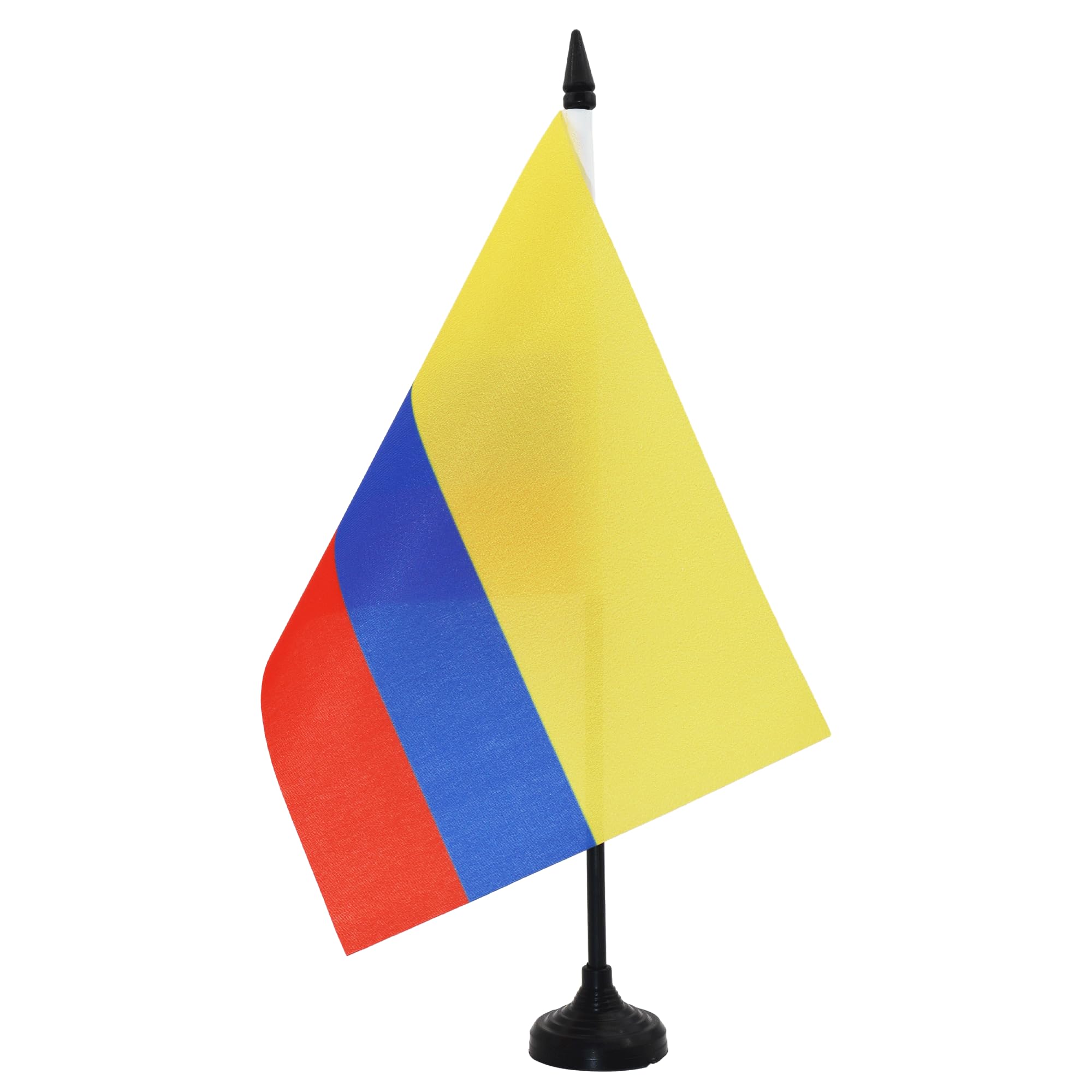 AZ FLAG Colombia Table Flag 5'' x 8'' - Colombian Office Decoration 100% Polyester 21 x 14 cm - Mini Desk Flag with Pole and Black Plastic Base โ image 1
