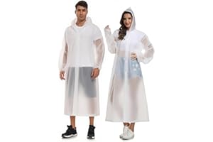 SaphiRose Extra Long Rain Ponchos for Adults - EVA Rain Coats Waterproof Unisex Rain Jacket with Drawstring Hood