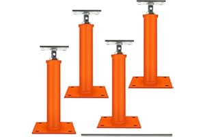 HOTLOOP 4 Pcs House Floor Jacks for Leveling,11-16" Height Range,9920 lbs to 6860 lbs Height Capacity (Each),Adjustable Support Basement Jack Crawlspace,Telescoping Screw Jacks for Temporary Support,Orange