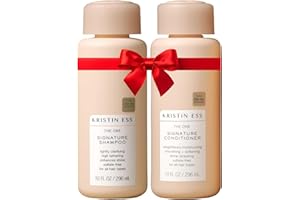 Kristin Ess Hair Signature Salon Sulfate Free Shampoo and Conditioner Set for Moisture, Frizz + Shine - Color Safe, Vegan, Paraben Free - Clarifying, Hydrating Damage Repair for Women - Pear Fragrance